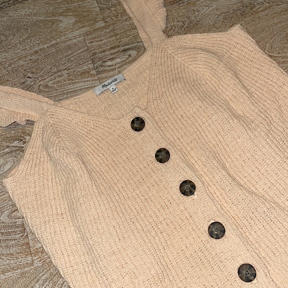 Madewell Ruffle Strap Button-Front Knit Sweater Tank - Picture 5 of 5